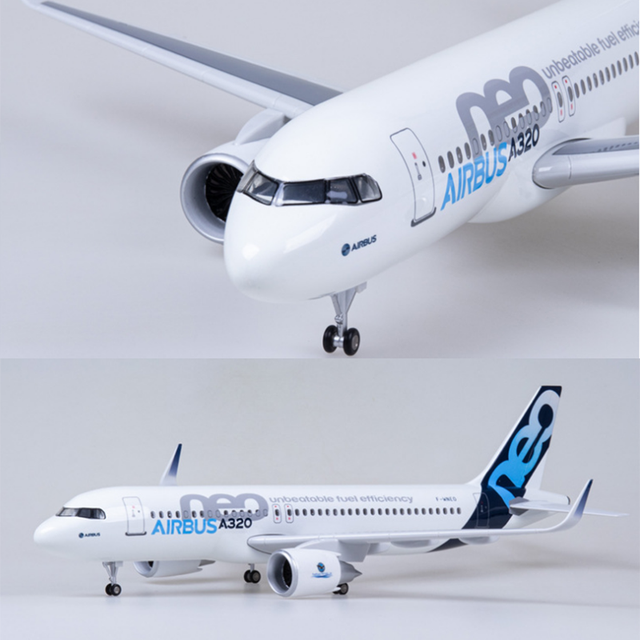 Model samolotu 320NEO A320 NEO Air Airlines 1/80 skala, 47CM, zestaw do lądowania z oświetleniem i kołami - Wianko - 1