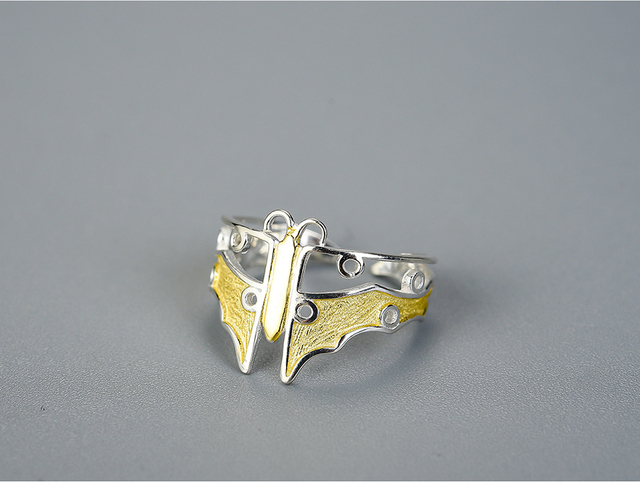 Pierścień Hollow Butterfly Kite: ręcznie projektowany, naturalny, wykonany z prawdziwej srebrnej biżuterii 925 Sterling Silver dla kobiet - Wianko - 6
