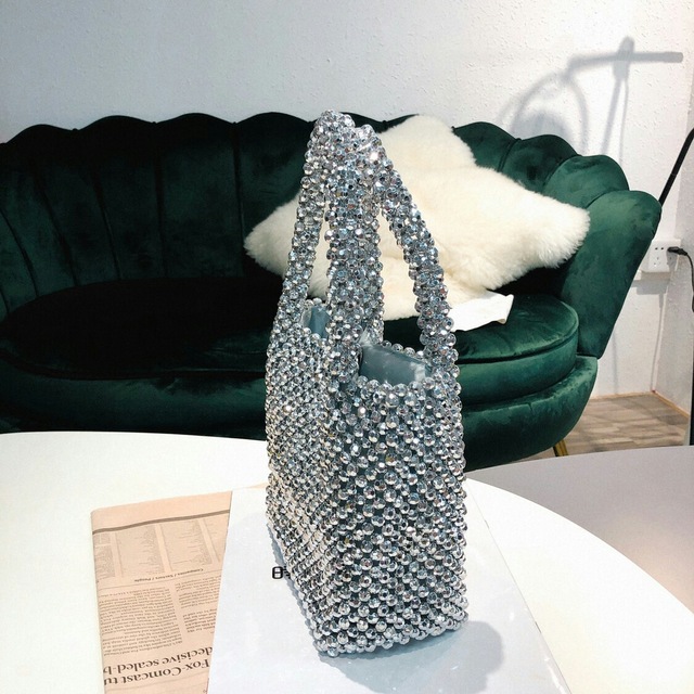 Ręcznie robiona torebka damskiego sprzęgła z koralikami i perłami - nowa kolekcja wiosna/latem 2019 - Wianko - 10