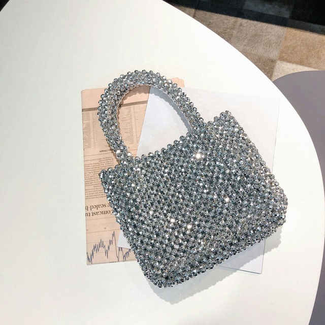 Ręcznie robiona torebka damskiego sprzęgła z koralikami i perłami - nowa kolekcja wiosna/latem 2019 - Wianko - 4