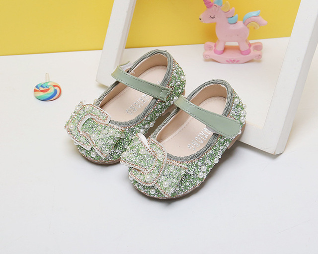 Buty skórzane Weoneit Party Girls New Fashion 2021 dziecięce CN rozmiar 15-25 (czarny, zielony, beżowy) - Wianko - 6