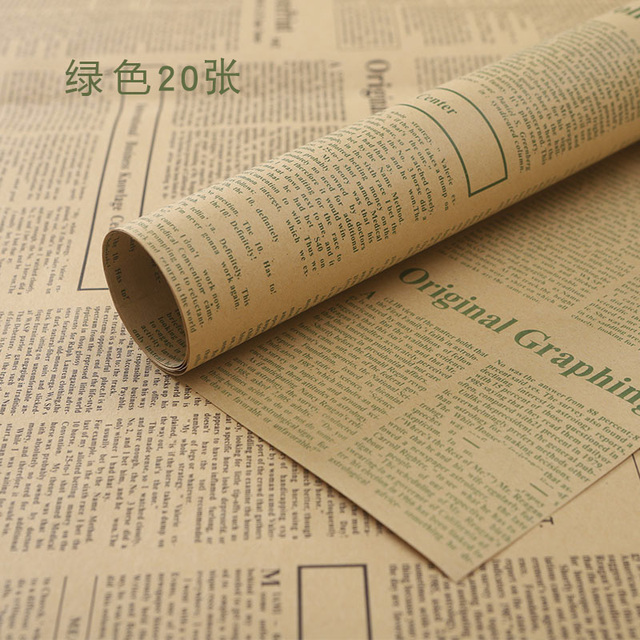 Papierowa książka w stylu vintage z angielską gazetą na Boże Narodzenie - 50x70cm, 20 sztuk - Wianko - 14