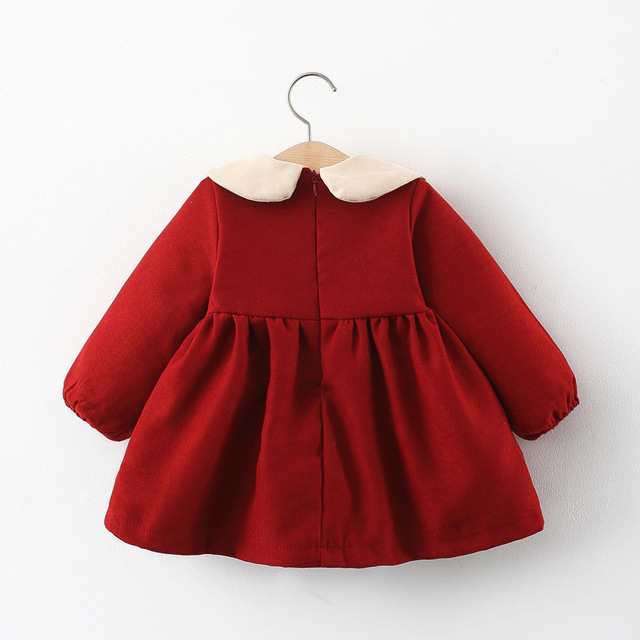 Aksamitna sukienka dla noworodka dziewczynki na 1. urodziny, idealna na zimę - Wianko - 7