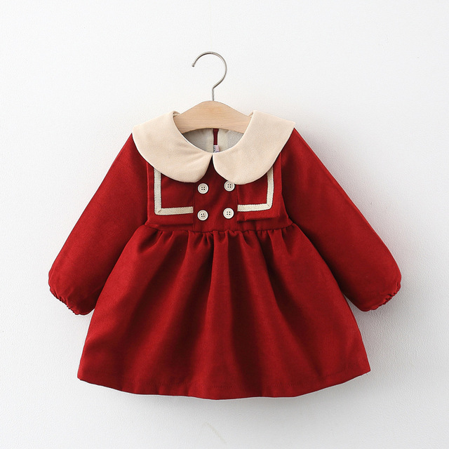 Aksamitna sukienka dla noworodka dziewczynki na 1. urodziny, idealna na zimę - Wianko - 5