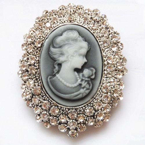 Fantastyczna broszka kobiety: stop w złotym odcieniu z jasnymi kryształami Rhinestone, opalowymi, okrągłym kwiatem - luksusowy bukiet ślubny dla panny młodej - Wianko - 6