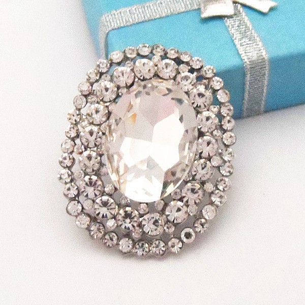 Fantastyczna broszka kobiety: stop w złotym odcieniu z jasnymi kryształami Rhinestone, opalowymi, okrągłym kwiatem - luksusowy bukiet ślubny dla panny młodej - Wianko - 10
