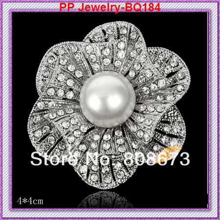 Fantastyczna broszka kobiety: stop w złotym odcieniu z jasnymi kryształami Rhinestone, opalowymi, okrągłym kwiatem - luksusowy bukiet ślubny dla panny młodej - Wianko - 43