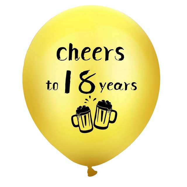 10 złotych balonów do urodzin CHEERS, 12 cali, idealne na imprezę 18, 30, 40, 50 rocznicę (zestaw 10 sztuk) - Wianko - 7