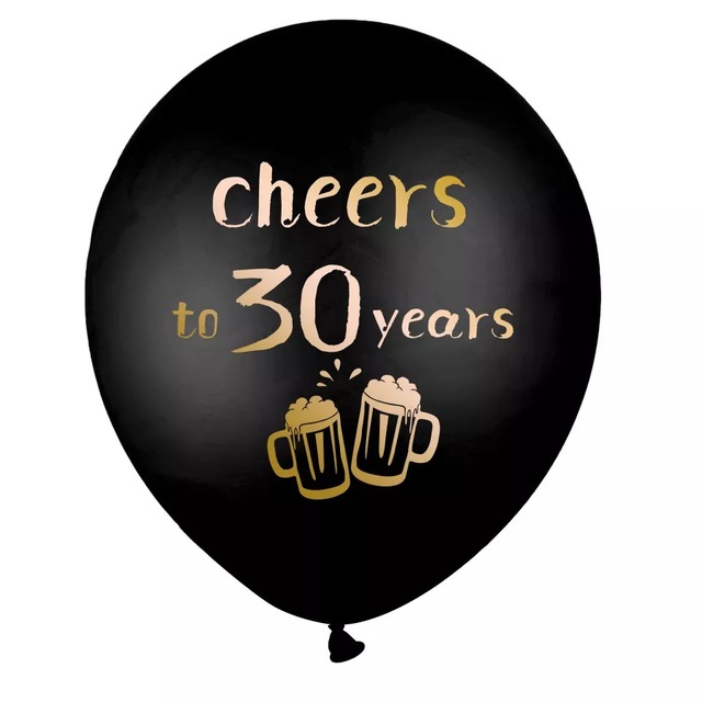 10 złotych balonów do urodzin CHEERS, 12 cali, idealne na imprezę 18, 30, 40, 50 rocznicę (zestaw 10 sztuk) - Wianko - 5