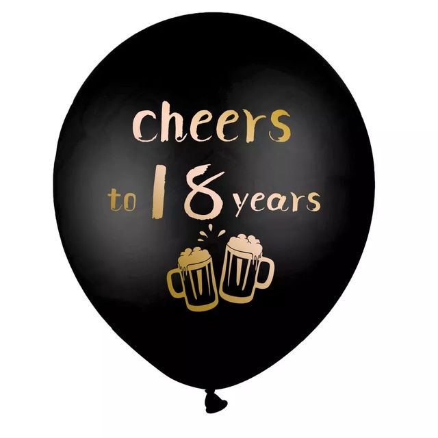 10 złotych balonów do urodzin CHEERS, 12 cali, idealne na imprezę 18, 30, 40, 50 rocznicę (zestaw 10 sztuk) - Wianko - 4