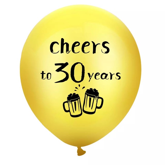 10 złotych balonów do urodzin CHEERS, 12 cali, idealne na imprezę 18, 30, 40, 50 rocznicę (zestaw 10 sztuk) - Wianko - 8