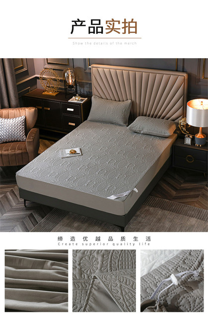 Pikowany materac wodoodporny, elastyczna narzuta Solid Color, ochraniacz na materac łóżko, gruba miękka podkładka 140x200 cm - Wianko - 16