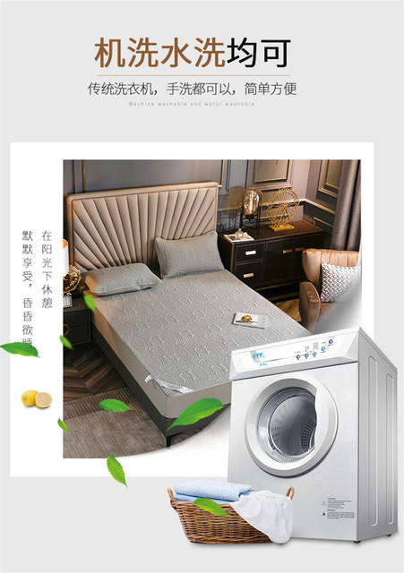 Pikowany materac wodoodporny, elastyczna narzuta Solid Color, ochraniacz na materac łóżko, gruba miękka podkładka 140x200 cm - Wianko - 11