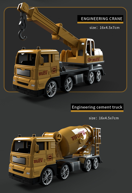 Chłopiec - samochody zabawkowe - ciężarówki - koparka - edukacyjne - prezenty dla dzieci - model symulacyjny diecast - Wianko - 5