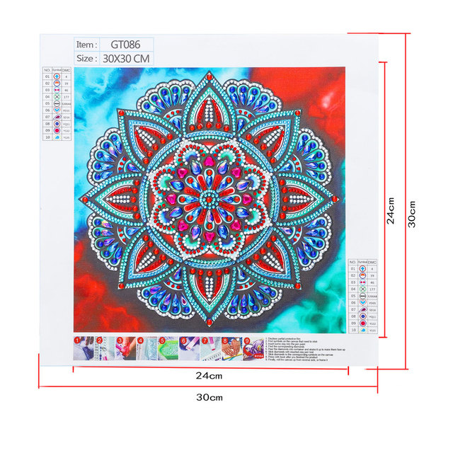 Diamentowy obraz 5D Mandala - haft ze specjalnym wzorem mozaika do dekoracji domu DIY - Wianko - 4