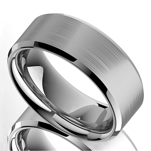 Klasyczny pierścień mężczyźni 8mm stal nierdzewna srebrny biżuteria ślubna boże narodzenie - Wianko - 1