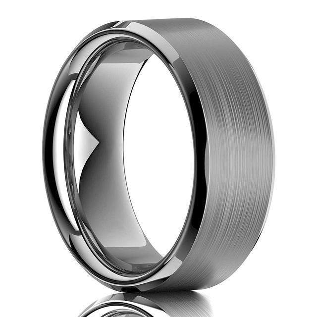 Klasyczny pierścień mężczyźni 8mm stal nierdzewna srebrny biżuteria ślubna boże narodzenie - Wianko - 3