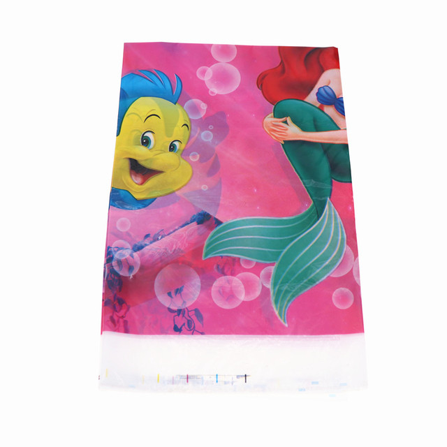 Zestaw jednorazowych naczyń na imprezę z motywem Małej Syrenki Ariel Disney - dekoracje na Baby Shower, urodziny dziecka - dziewczynki, pierwsze urodziny - Wianko - 5