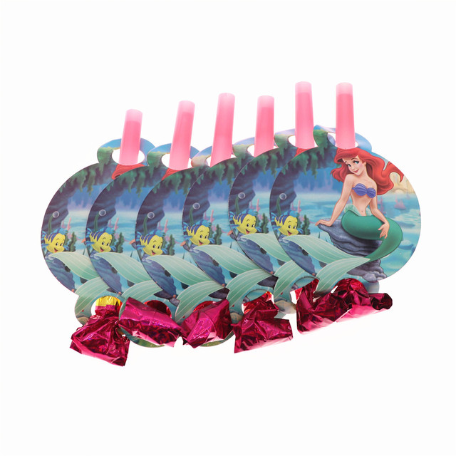 Zestaw jednorazowych naczyń na imprezę z motywem Małej Syrenki Ariel Disney - dekoracje na Baby Shower, urodziny dziecka - dziewczynki, pierwsze urodziny - Wianko - 13
