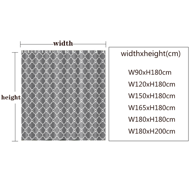 Zasłona prysznicowa Home Decor wodoodporna tkanina poliestrowa wzór geometryczny wielowarstwowa - Wianko - 4