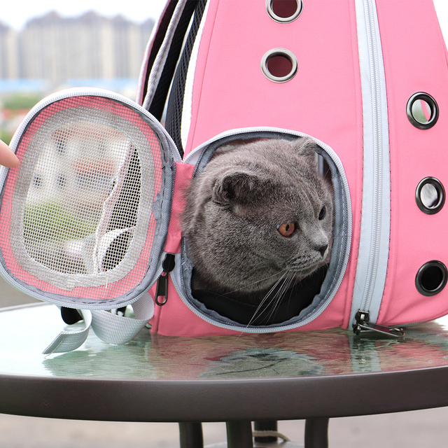 Torba przewoźna dla kota i małego psa - worek przezroczysty z oddychającym materiałem, astronautyczny styl kotów w klatce - Wianko - 5