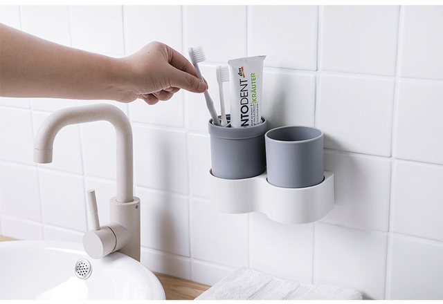 Kreatywny uchwyt na szczoteczki do zębów - wygodny, oszczędzający miejsce produkt łazienkowy, przenośny i zapobiegający przedostawaniu się kurzu - Wianko - 7