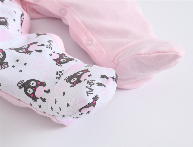 Śpioszki Dzieci dziewczynka - zestaw 3 sztuk, bawełna, oddychające, miękkie, dla noworodka, śpiące dziecko Pijamas - Wianko - 15