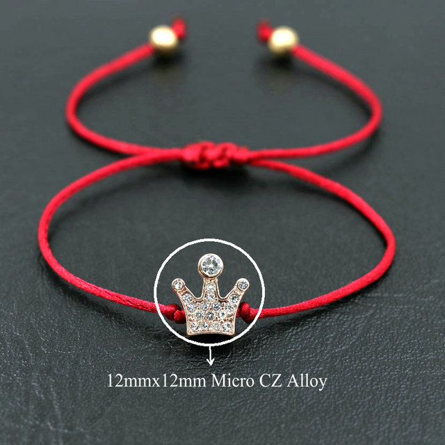 Bransoletka łańcuszkowa minimalistyczna, czerwona, dla kobiet, drobna, srebrna korona, wąska, linka nici struny, biżuteria pary, prezent miłosny - Wianko - 20
