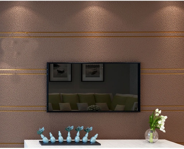 Tapeta zamszowa włóknina 3D - nowoczesne paski na ścianę w roli do salonu i tła telewizyjnego - Wianko - 10