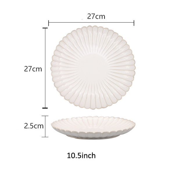 Zestaw stołowy talerze ceramiczne japońskie płytkie biel glazurowane (z salaterkami, łyżkami)- domowy i hotelowy - Wianko - 8