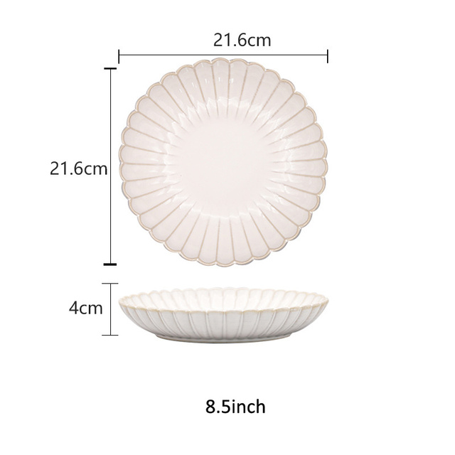 Zestaw stołowy talerze ceramiczne japońskie płytkie biel glazurowane (z salaterkami, łyżkami)- domowy i hotelowy - Wianko - 9