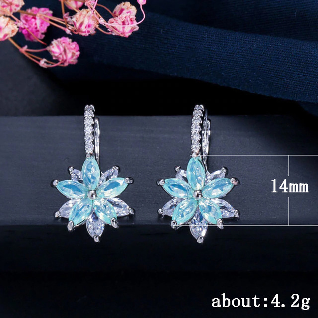 Kolczyki sztyfty HUAMI Fine z kwiatem - biżuteria moda 2020 dla kobiet - Wianko - 18