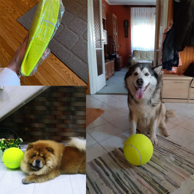 Zabawka interaktywna dla psa - gigantyczna piłka tenisowa 24CM - Wianko - 1