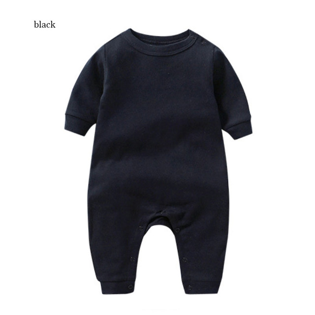 Kombinezon wiosenny/jesienny niemowlęcy z długimi rękawami, jednolity kolor, bawełna, dziecięcy (0-3 lata) - koreańska jakość - Wianko - 41