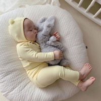 Kombinezon wiosenny/jesienny niemowlęcy z długimi rękawami, jednolity kolor, bawełna, dziecięcy (0-3 lata) - koreańska jakość - Wianko - 4