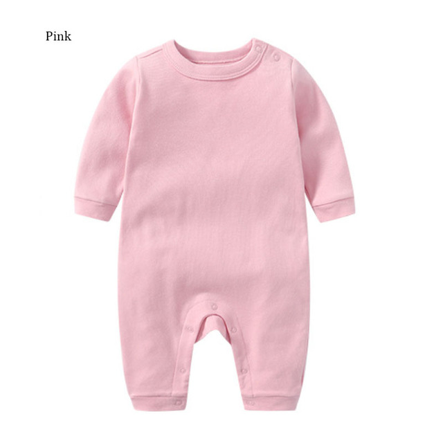 Kombinezon wiosenny/jesienny niemowlęcy z długimi rękawami, jednolity kolor, bawełna, dziecięcy (0-3 lata) - koreańska jakość - Wianko - 38