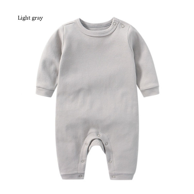 Kombinezon wiosenny/jesienny niemowlęcy z długimi rękawami, jednolity kolor, bawełna, dziecięcy (0-3 lata) - koreańska jakość - Wianko - 40
