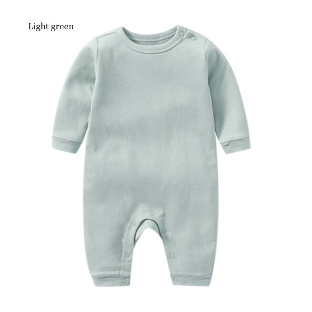 Kombinezon wiosenny/jesienny niemowlęcy z długimi rękawami, jednolity kolor, bawełna, dziecięcy (0-3 lata) - koreańska jakość - Wianko - 39
