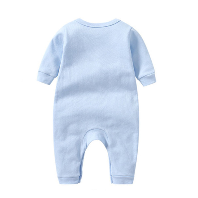 Kombinezon wiosenny/jesienny niemowlęcy z długimi rękawami, jednolity kolor, bawełna, dziecięcy (0-3 lata) - koreańska jakość - Wianko - 44
