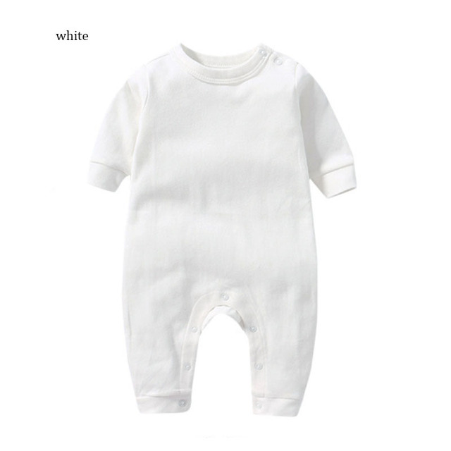 Kombinezon wiosenny/jesienny niemowlęcy z długimi rękawami, jednolity kolor, bawełna, dziecięcy (0-3 lata) - koreańska jakość - Wianko - 42