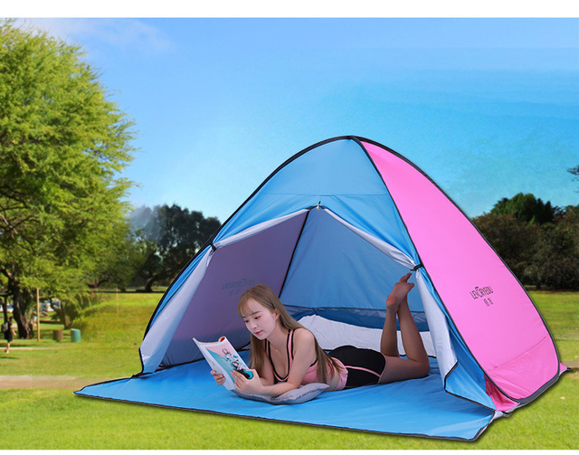 Automatyczny namiot plażowy z ochroną UV i parasolem przeciwsłonecznym X147 - Wianko - 3