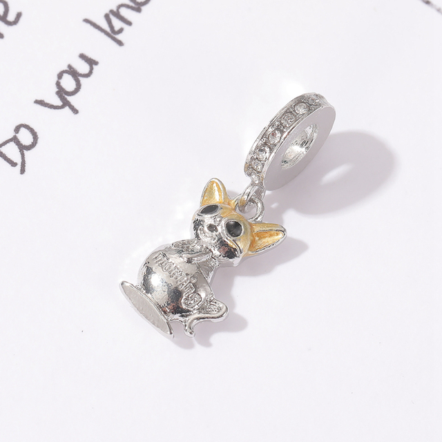 Fit oryginalna bransoletka Pandora Charms z uroczym wisorkiem w kształcie psa dla dziewczynki - biżuteria DIY z koralikami - Wianko - 19