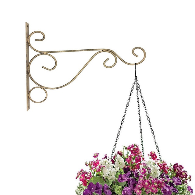 Doniczka ścienna w europejskim stylu z żelaznym uchwytem i stojakiem na kwiaty - dekoracja wnętrz, balkon, rośliny - Wianko - 4