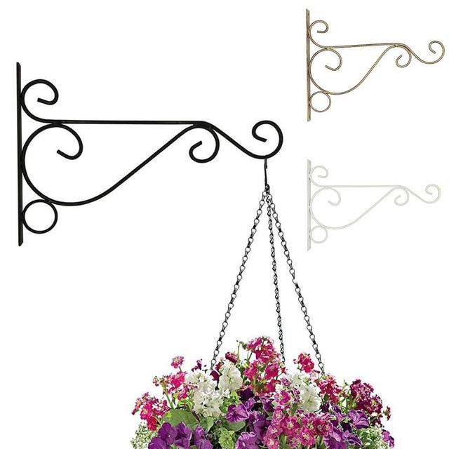 Doniczka ścienna w europejskim stylu z żelaznym uchwytem i stojakiem na kwiaty - dekoracja wnętrz, balkon, rośliny - Wianko - 1