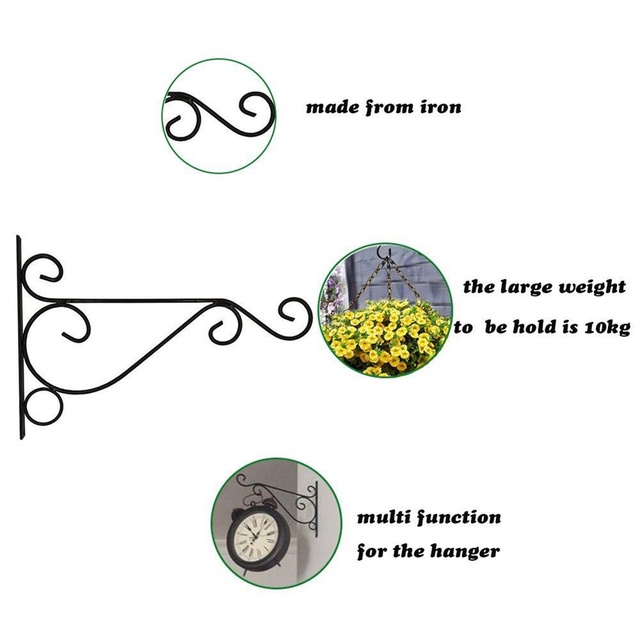 Doniczka ścienna w europejskim stylu z żelaznym uchwytem i stojakiem na kwiaty - dekoracja wnętrz, balkon, rośliny - Wianko - 5