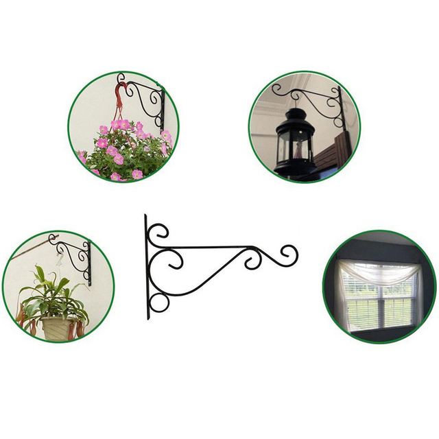 Doniczka ścienna w europejskim stylu z żelaznym uchwytem i stojakiem na kwiaty - dekoracja wnętrz, balkon, rośliny - Wianko - 2