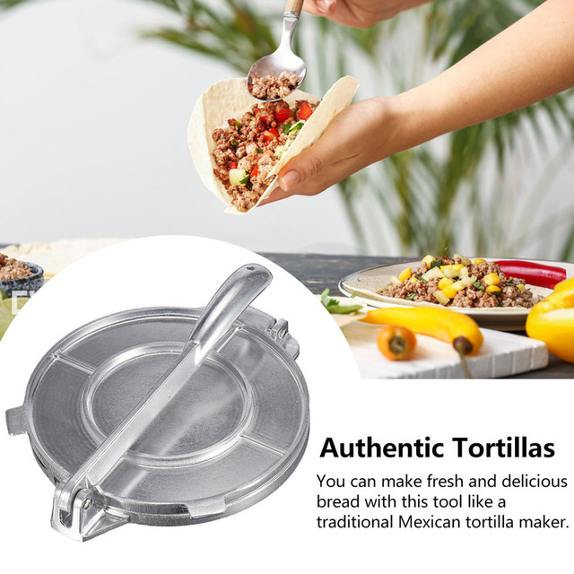 Składana prasa do tortilli i mięsa - ciężka aluminiowa narzędzie do pieczenia ciast, Pita Tacos Maker - Wianko - 5
