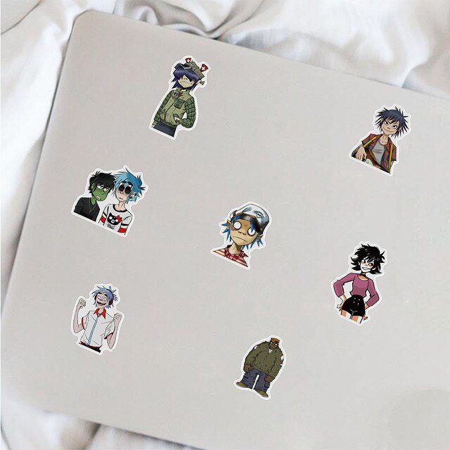 10/50 sztuk/zestaw Mieszane Naklejki Gorillaz Cartoon - Brytyjski Wirtualny Zespół dla DIY na Bagaż Kask Laptop Skateboard Telefon - Wianko - 6