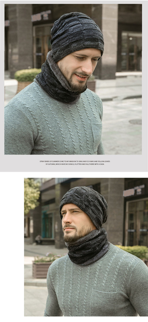 Zestaw zimowych akcesoriów: szalik, czapka beanie i ocieplacz na szyję - dla mężczyzn - turystyka i sport - Wianko - 11