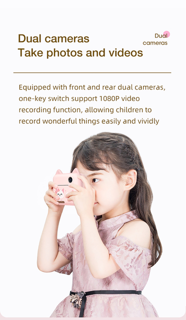 Dziecięcy aparat drukujący 200DPI 1080P HD z termicznym papierem fotograficznym - Wianko - 7